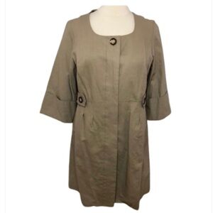 Lane Bryant Linen Trench Dress. NWOT